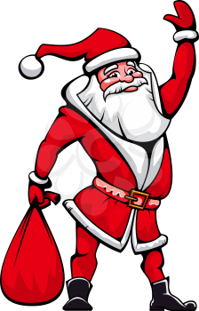 Royalty Free Clipart Image of Santa Claus Waving