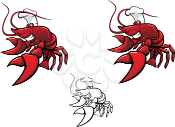 Royalty Free Clipart Image of Lobsters