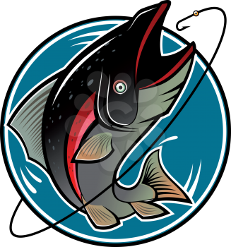 Royalty Free Clipart Image of a Fishing Design