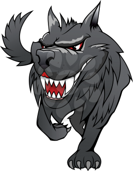 Royalty Free Clipart Image of a Grey Wolf