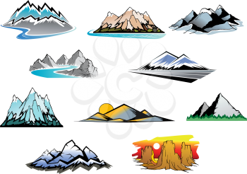 Royalty Free Clipart Image of a Set of Mountains