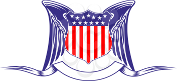 Royalty Free Clipart Image of a Symbol With the American Flag