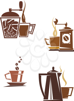 Royalty Free Clipart Image of Coffee and Tea Items