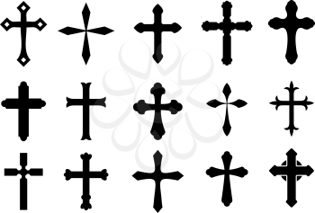 Royalty Free Clipart Image of a Set of Crosses
