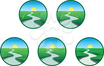 Royalty Free Clipart Image of Nature Symbols