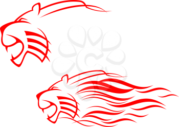 Royalty Free Clipart Image of Tigers