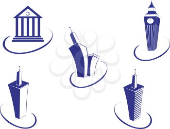 Royalty Free Clipart Image of Buildings
