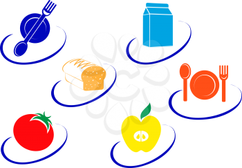 Royalty Free Clipart Image of a Set of Food Icons