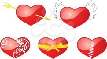 Royalty Free Clipart Image of a Set of Heart Symbols