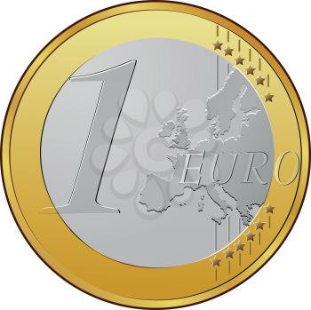 Royalty Free Clipart Image of a Euro Coin