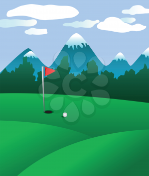 Royalty Free Clipart Image of a Golf Course