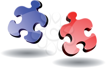Royalty Free Clipart Image of Jigsaw Pieces