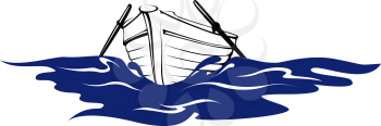 Royalty Free Clipart Image of a Row Boat