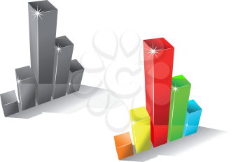Royalty Free Clipart Image of Two Bar Graphs