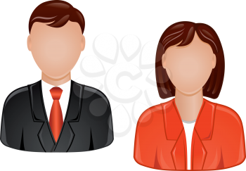 Icons of man and woman for web design