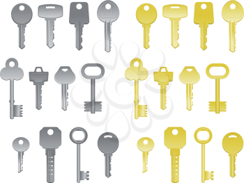 Set of house keys isolated on white