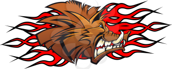 Wild boar head in cartoon as a tattoo or mascot