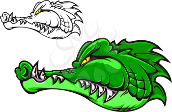 Cartoon crocodile head for tattoo or mascot design