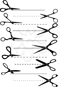 Set of template cutting scissors for fod or toys design