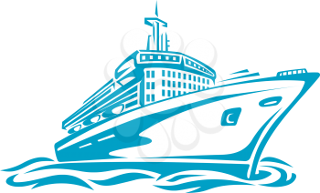 Cruise or transport ship silhouette for transportation or travel design