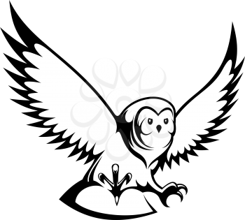 Flying owl for mascot or tattoo design