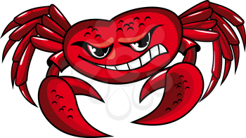 Danger crab with claws for mascot or sailor tattoo design