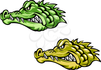 Green and brown alligator crocodile head for mascot design