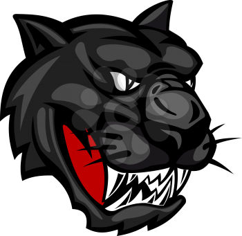 Wild panther head isolated on white background for mascot design