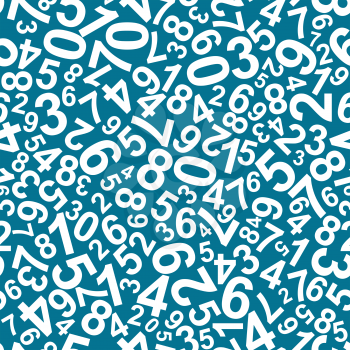 Seamless pattern with numbers for school design