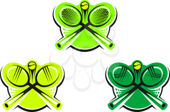 Set of tennis icons and symbols isolated on white background for sports design
