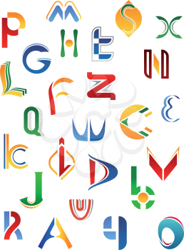 Alphabet letters and icons isolated on white background from A to Z