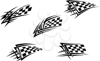 Racing flags in tribal style for tattoo design