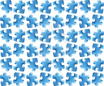 Blue puzzle seamless background for abstract design