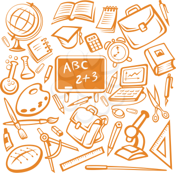Back to school - many isolated education objects