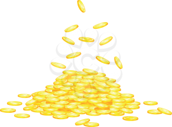 Stack of golden coins for wealth or lucky concept design
