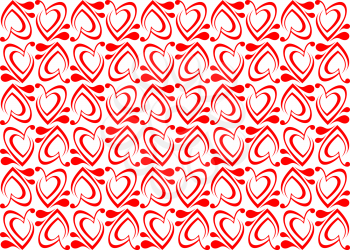 Seamless background with red hearts for wedding or romance design