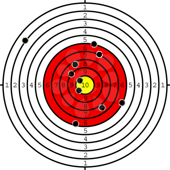 Shooting target with holes for sport or military design