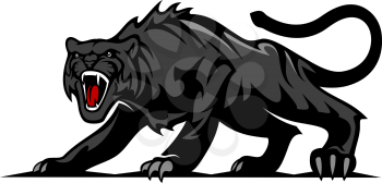 Danger black panther or puma for mascot and tattoo design