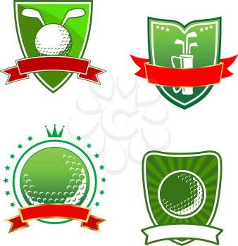 Golf heraldic emblems and symbols for sports design