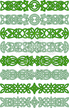 Green celtic ornament elements for embellishments and design