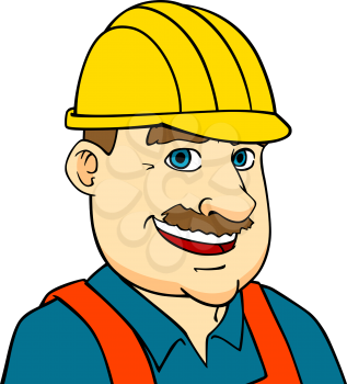 Builder man or engineer in cartoon style for construction industry concept design