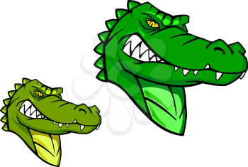 Green wild alligator in cartoon style for sports mascot design
