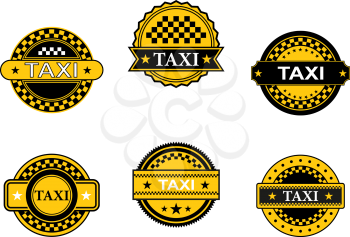 Taxi symbols and signs set for transportation service design