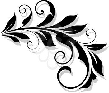 Retro flourish element with shadow for design and embellish