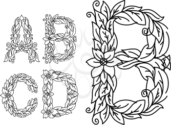 Title letters set in floral style for retro design