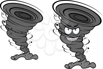 Danger tornado disaster in cartoon style for weather concept or mascot design