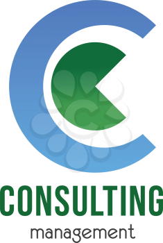 Consulting management vector icon isolated on a white background. Abstract badge for business project or business consulting company. Concept of information and solutions for business success