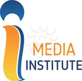 Media Institute vector icon isolated on a white background. Concept of learning and education, online course or training. Creative badge for educational organization
