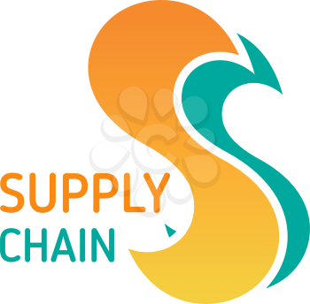 Supply chain vector icon isolated on a white background. Concept of logistic and delivery service. Symbol of distribution strategy and transportation business, cargo delivery