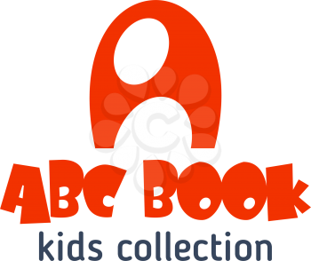 Letter A icon for kids bookshop or child games store. Vector cartoon ABC symbol of letter A for children education club and leisure entertainment or toys production company